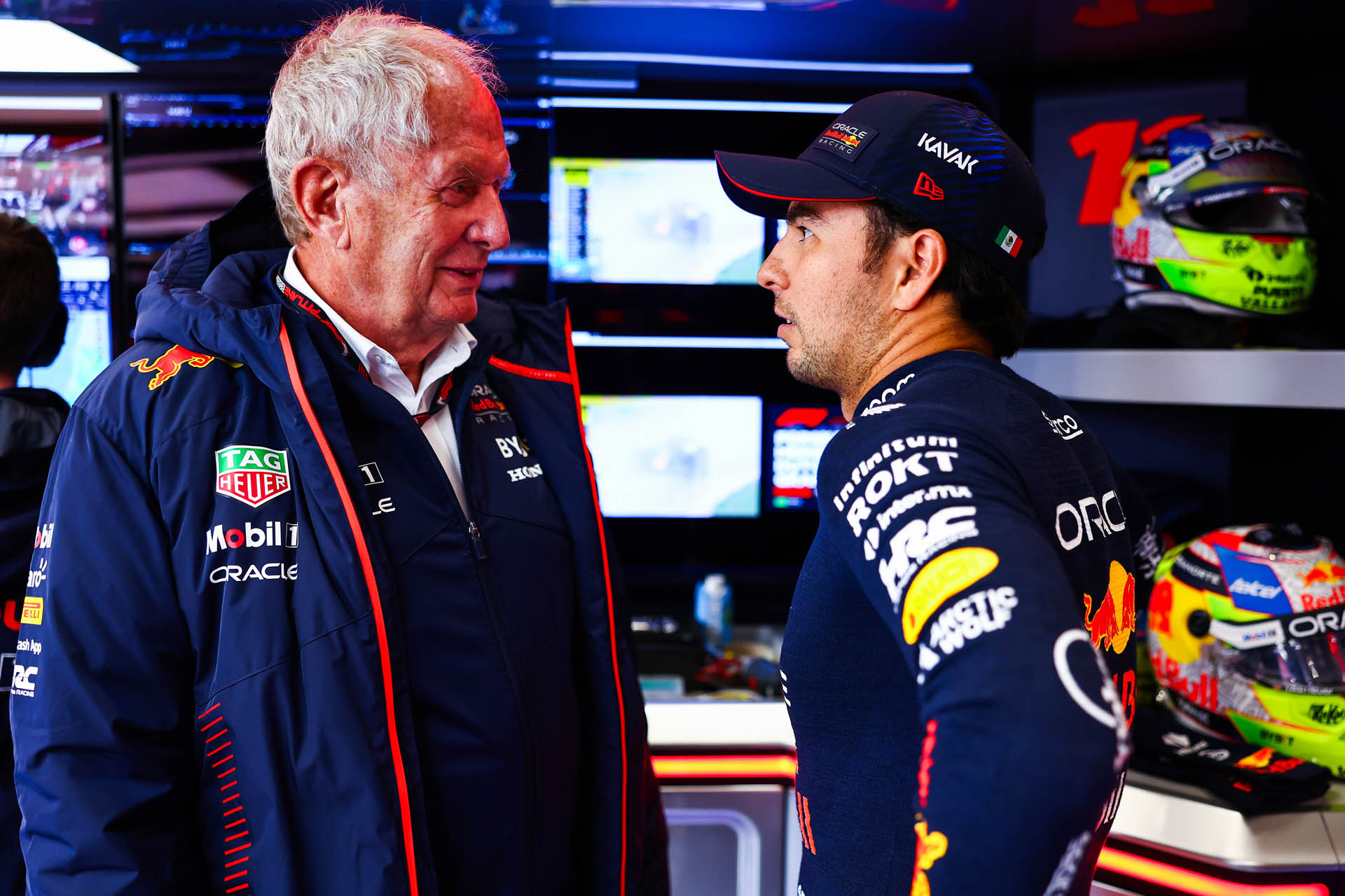 F1 - Helmut Marko & Sergio Perez (Red Bull)