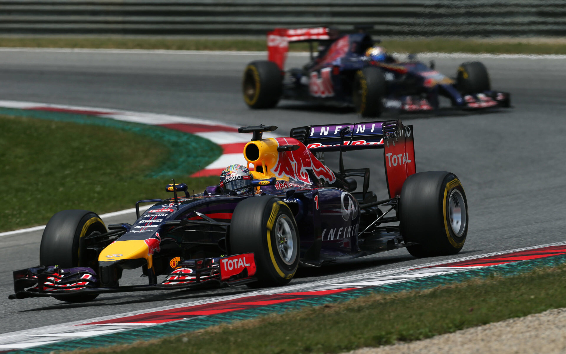 Sebastian Vettel and Jean Eric Vergne Action